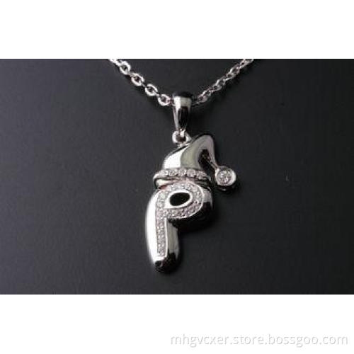 Custmizes Nickel Free 925 Silver CZ Pendant Rhodium plated